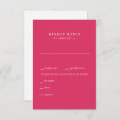 Modernes Cerise Wedding RSVP (Vorne/Hinten)