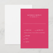 Modernes Cerise Wedding RSVP Karte (Vorne/Hinten)