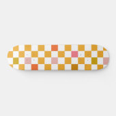 Modernes Chacherboard-Muster Ochre Skateboard (Horizontal)