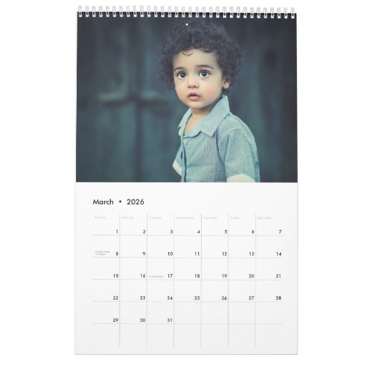 Modernes Chalk Script Snowflakes Foto Kalender (Mär 2026)
