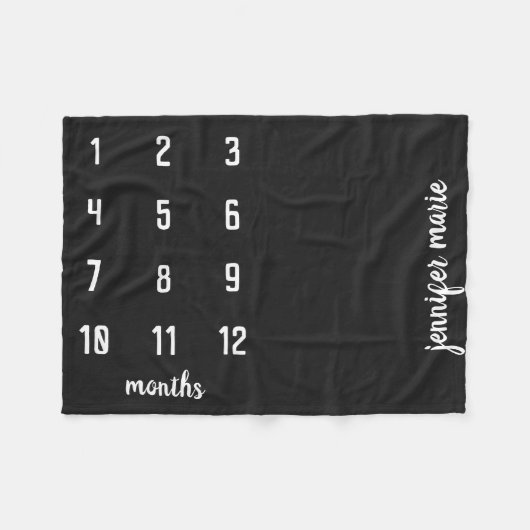 Modernes Chalkboard Baby Milestone Baby Blanket Fleecedecke (Vorderseite (Horizontal))