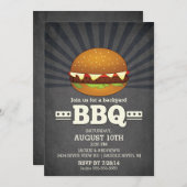 Modernes Chalkboard Barbecue-Party Einladung (Vorne/Hinten)