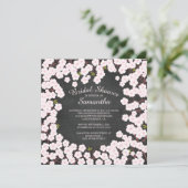 Modernes Chalkboard Cherry Blossom Brautparty Einladung (Stehend Vorderseite)