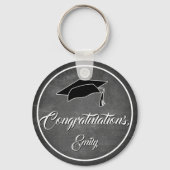 Modernes Chalkboard Herzlichen Glückwunsch Abschlu Schlüsselanhänger (Vorderseite)
