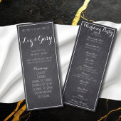Modernes Chalkboard-Hochzeitsprogramm Programm