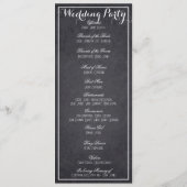 Modernes Chalkboard-Hochzeitsprogramm Programm (Rückseite)