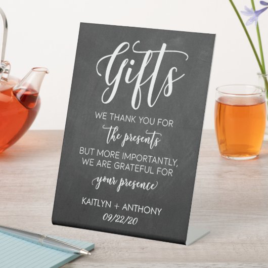 Modernes Chalkboard Hochzeitszeichen Sockelschild (In Situ)