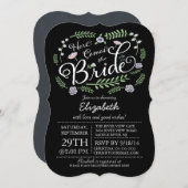 Modernes Chalkboard kommt zur Brautflorale Einladung (Vorne/Hinten)