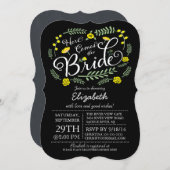 Modernes Chalkboard kommt zur Brautflorale Einladung (Vorne/Hinten)