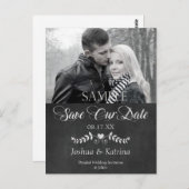 Modernes Chalkboard Save the Date Hochzeit Postkarte (Vorne/Hinten)