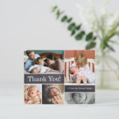 Modernes Chalkboard Second Baby Dusche Vielen Dank Postkarte (Stehend Vorderseite)