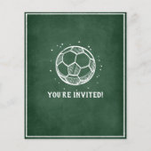Modernes Chalkboard Soccer Budget Geburtstag Einla (Rückseite)