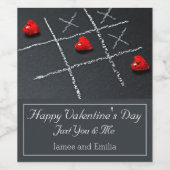 Modernes Chalkboard und Herz Weinetikett (Einzelnes Label)