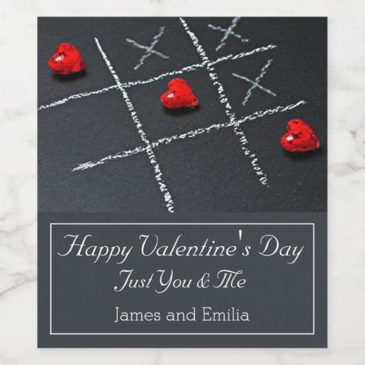 Modernes Chalkboard und Herz Weinetikett (Einzelnes Label)