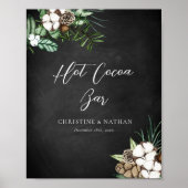 Modernes Chalkboard Wedding Hot Cocoa Bar Sign Poster (Vorne)
