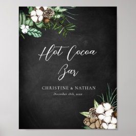 Modernes Chalkboard Wedding Hot Cocoa Bar Sign Poster