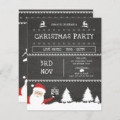 Modernes Chalkboard Weihnachten Party Einladung (Vorne/Hinten)
