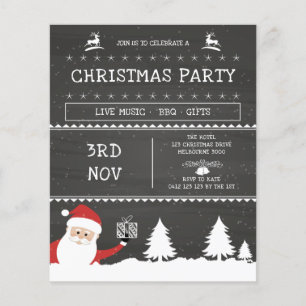 Modernes Chalkboard Weihnachten Party Einladung