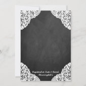 Modernes Chalkboard & White Lace Junggeselinnen-Ab Einladung (Rückseite)