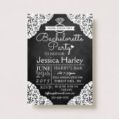 Modernes Chalkboard & White Lace Junggeselinnen-Ab Einladung