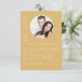 Modernes Champagne Tonal Foto Save the Date Einladung (Stehend Vorderseite)