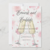 Modernes Champagner Brunch & Bubbly Brautparty Einladung (Vorderseite)