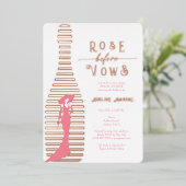 Modernes Champagner Rosé Before Vows Brautparty Folieneinladung (Stehend vorne)