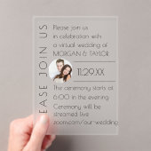Modernes Champagner-Tonal Virtual Wedding, Foto Acryleinladungen (Insitu (Handheld))