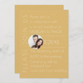 Modernes Champagner-Tonal Virtual Wedding, Foto Einladung (Vorne/Hinten)