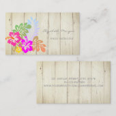 Modernes Charme, Hawaii Hibiskus, Holztextur Visitenkarte (Vorne/Hinten)