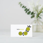 Modernes Chartreuse Blumen Visitenkarte (Stehend Vorderseite)