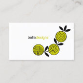 Modernes Chartreuse Blumen Visitenkarte (Vorderseite)
