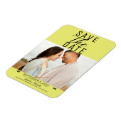Modernes Chartreuse Save the Date Hochzeitsszitz F Magnet (Linke Seite)