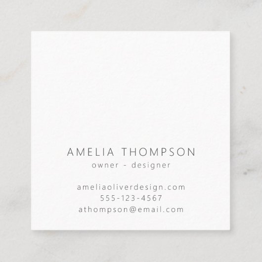 Modernes Checkerboard Blue Simple Stylish Custom Quadratische Visitenkarte (Rückseite)