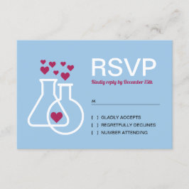 Modernes Chemie-Herz-Hochzeit RSVP Karte