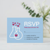 Modernes Chemie-Herz-Hochzeit RSVP Karte (Stehend Vorderseite)