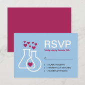 Modernes Chemie-Herz-Hochzeit RSVP Karte (Vorne/Hinten)