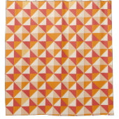 Modernes Chequerboard Muster in Retro-Farben Duschvorhang (Vorderseite)