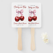 Modernes Cherry auf dem rosa Brautparty Fächer (Vorne und Hinten)