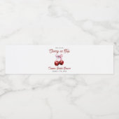 Modernes Cherry auf dem rosa Brautparty Wasserflaschenetikett (Einzelnes Label)