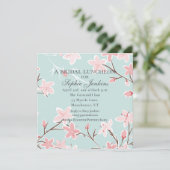 Modernes Cherry Blossom Brautparty Einladung (Stehend Vorderseite)