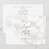 Modernes Cherry Blossom Hochzeitsempfehlung QR-Cod Einladung (Vorne/Hinten)