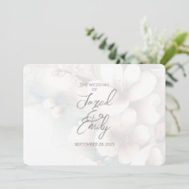Modernes Cherry Blossom Hochzeitsempfehlung QR-Cod Einladung