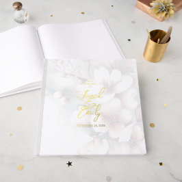 Modernes Cherry Blossom Wedding Foil Gästebuch