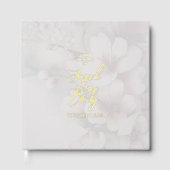 Modernes Cherry Blossom Wedding Foil Gästebuch (Vorderseite)