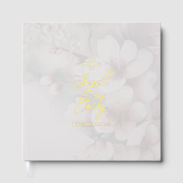 Modernes Cherry Blossom Wedding Foil Gästebuch
