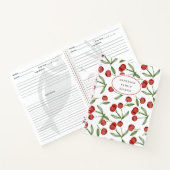 Modernes Cherry Muster Personalisierte Rezept Note Notizblock (Innenseite)