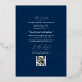 Modernes Chic Beach Palm & UAWG QR Code Hochzeit G Folieneinladung (Rückseite)