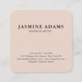 Modernes Chic Beauty Cream Beige Lässiges Script F Quadratische Visitenkarte (Rückseite)