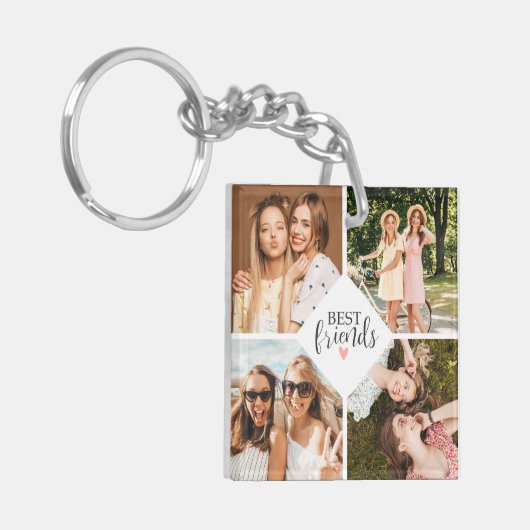 Modernes Chic Best Friend BESTE FREUNDIN Foto Schlüsselanhänger (Vorderseite links)